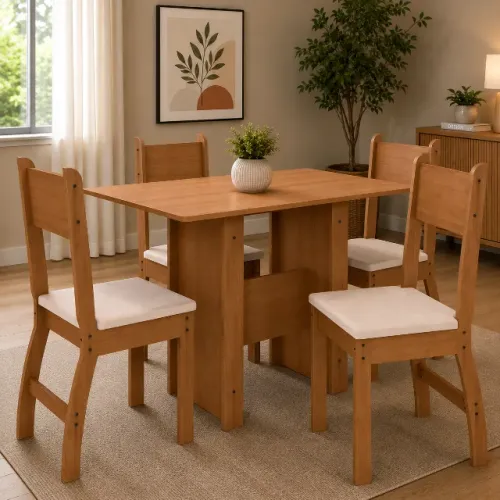 Mesa para cozinha com 4 cadeiras
