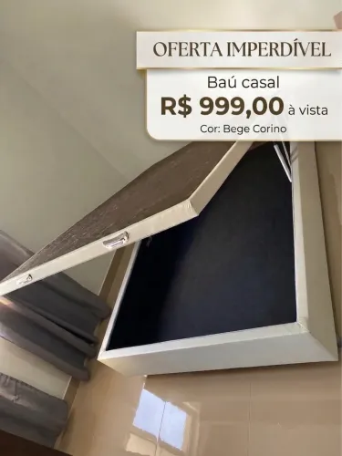 Baú casal Bege Corino
