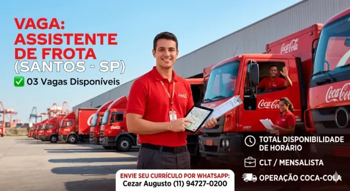 ? Vaga: Assistente de Frota (03 Vagas Disponíveis)