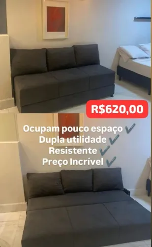 Sofá cama Granada s/ encosto s/ braços R$620,00 à vista! Contato *