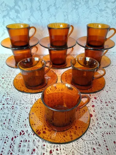 CONJUNTO DURALEX VINTAGE ÂMBAR - 18 PEÇAS