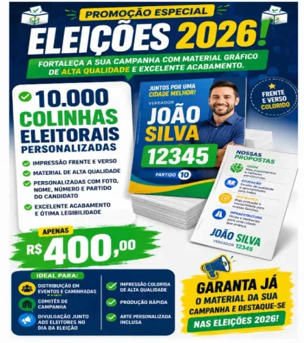 10.000 colinhas frente  e verso ! sua eleição começa aqui !