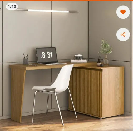 Mesa em L Yessica cor naturale