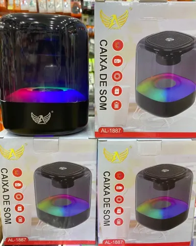 Mini Caixa de Som Bluetooth Altomex Premium com LED RGB