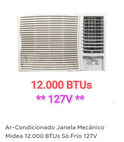Ar Janela Springer Midea 12.000 BTUs + 127V + Nota + 1 Ano Garantia+ Cartão 12x*!!!