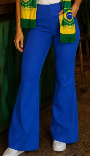 Calça Flare BRAND Tam P azul na malha LIQUIDAÇÃO 50,00