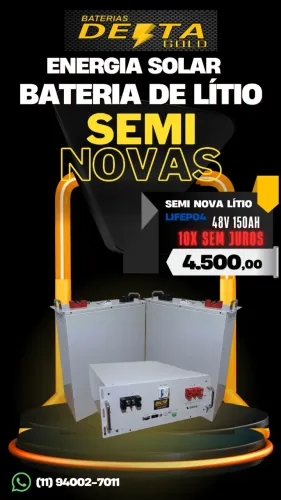 BATERIA SEMI-NOVA SOLAR DE LÍTIO 150AH 48V