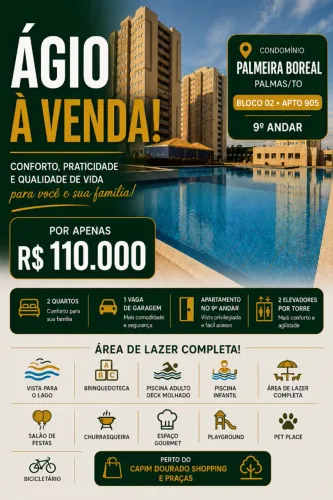 Ágio de Apartamento à Venda no Residencial Palmeira Boreal 