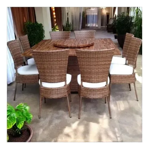 Conjunto de mesa com 8 cadeiras