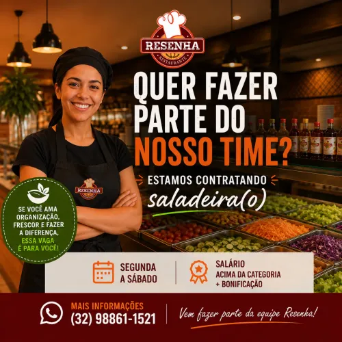 Contrata-se Saladeira(o) para restaurante self-service