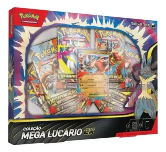 Cartas Pokémon Coleção Mega Lucario Ex - Copag TCG