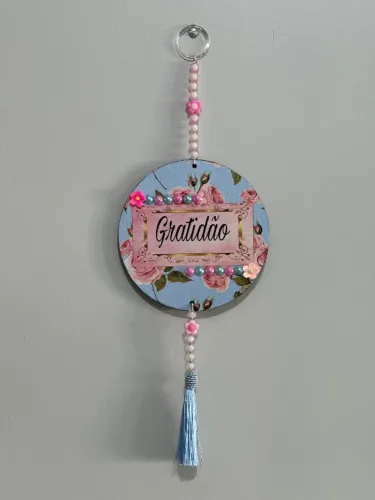 Pingente Decorativo Gratidão Moldura 15x15cm com Pedrarias