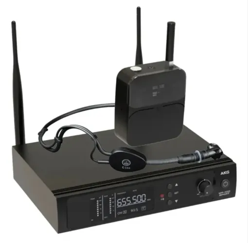 Sistema de microfone sem fio akg wp300 sport headset