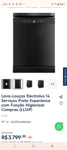 Lava Louças Electrolux 14 Serviços