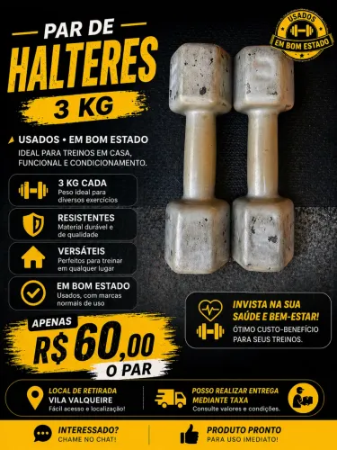 Par de halteres emborrachados 3kg
