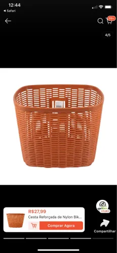 Cesta e pezinho para bicicleta