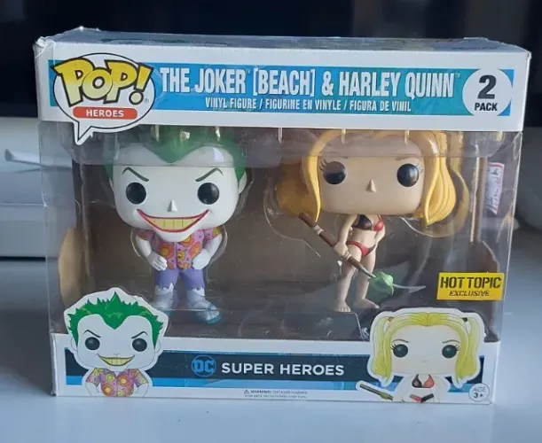 Funko Pop Heroes - Joker & Harley Beach 2pack (hot Topic)