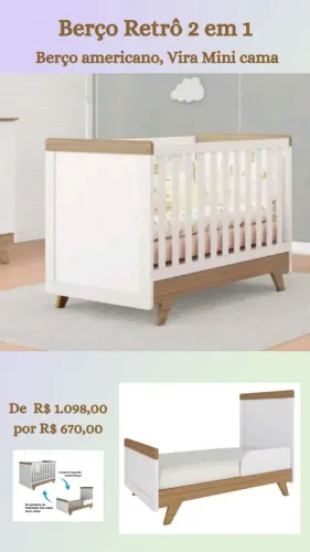 Berço americano Retrô - produto Novo