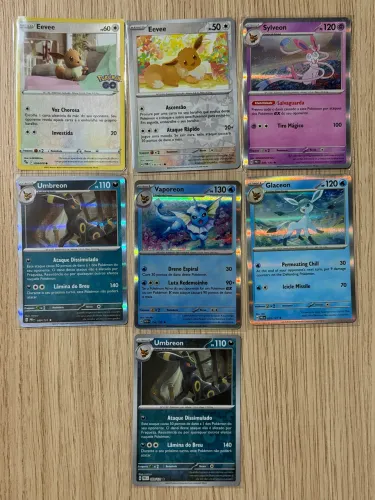 Lote Catas Pokémon Eevee Eeveelution Umbreon Glaceon Vaporeon Sylveon
