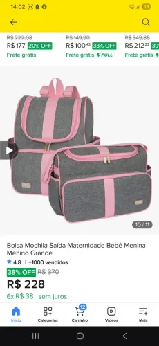 Bolsa saída maternidade