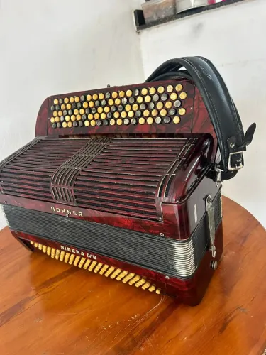 Sanfona gaita Acordeon cromático Hohner 120 baixos