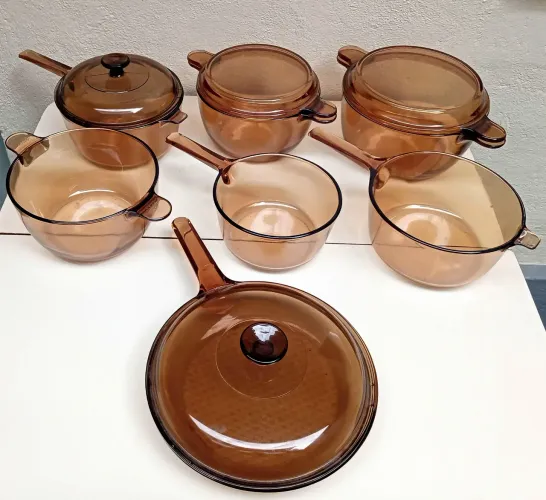 7 Panelas de Vidro Vision, Panela, Caçarola, Frigideira, Excelente Estado 