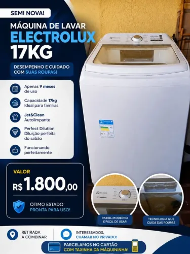 Máquina de Lavar Eletrolux 17 Kg