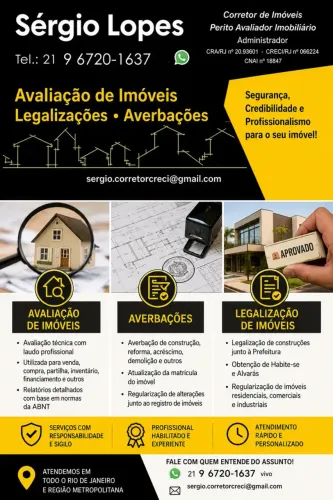 Precisa de Avaliação de Imóveis, Averbações ou Legalização   Cod(359IV)