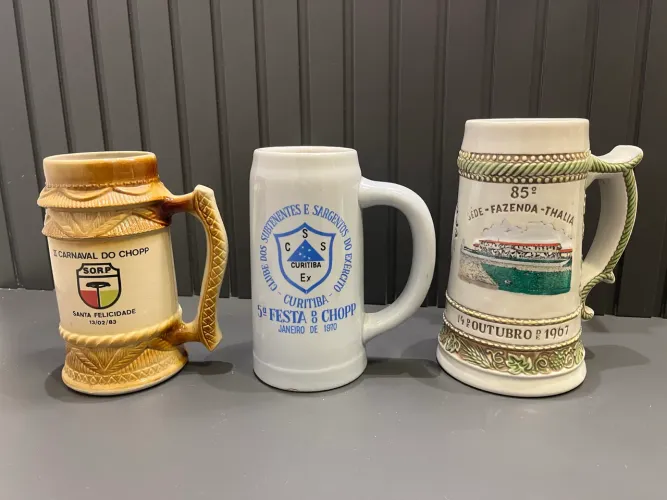 Coleção de canecos de chopp anos 60, 70 e 80