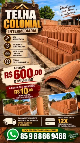 Telha colonial intermediária
