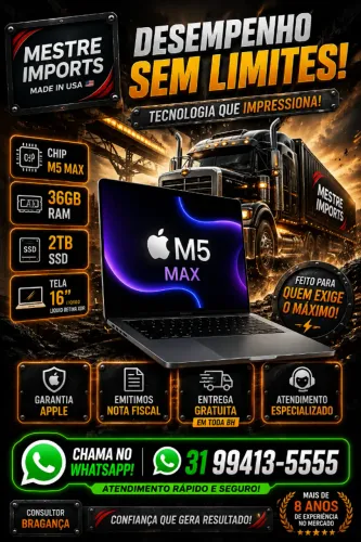 MacBook Pro M5 Max 16 polegadas 36GB RAM 2TB SSD Silver Novo Lacrado Nota Fiscal