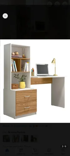 Escrivaninha Estante Livreiro 2 Gavetas Cristal Nature Off