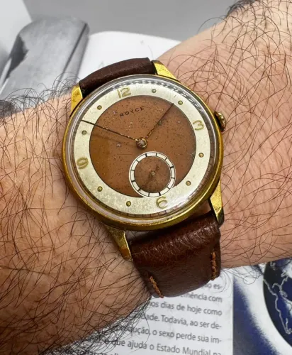Relógio Royce Vintage Suíço - Década de 1950 - Corda Manual - Funcionando