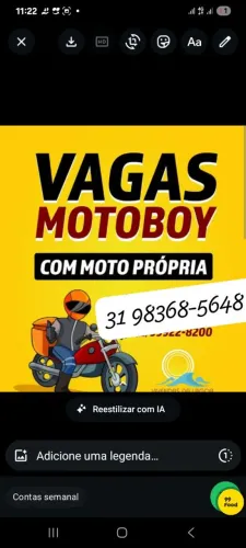 Vaga rodar sushi Glória preciso urgente