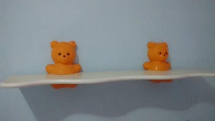 4 suportes de prateleira de ursinho + 3 prateleiras