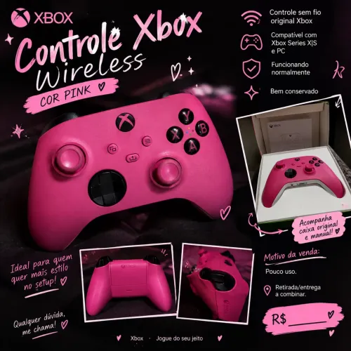 ? ? Controle Xbox Series X|S ? Pink ? Original
