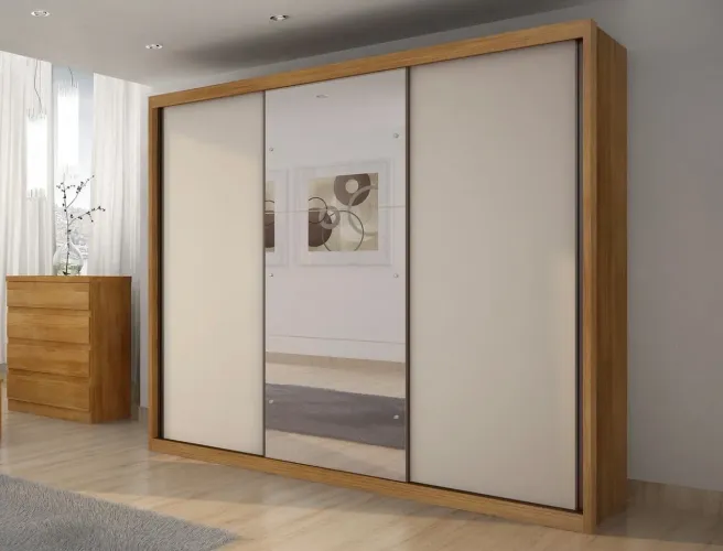 Guarda-Roupa Casal MDF com Espelho