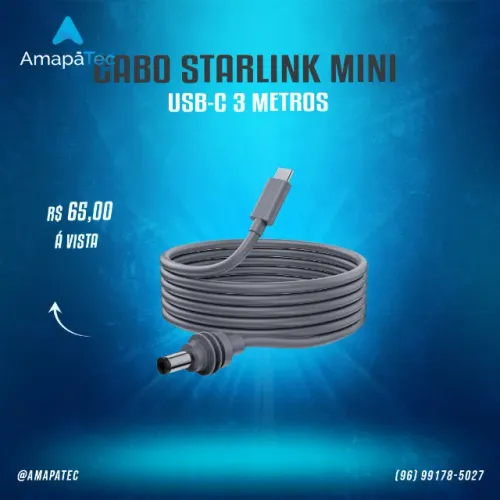 Cabo Para Starlink Mini Usb-c Com 3 Metros