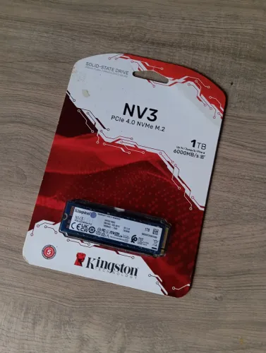 SSD Kingston 1TB Nv3 M.2 Nvme PCIe 4, Leitura 6000MB/s, Gravação 4000MB/s, Ultra Rápido