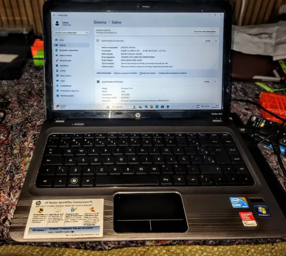 Notebook HP i5 8ram ssd240 ( detalhe ) tem q usar mouse externo