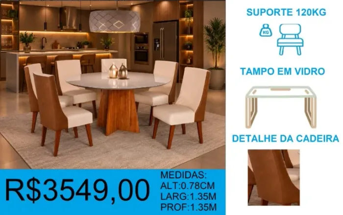 Mesa  - tampo em vidro - lançamento  -compre hoje e receba em até 72 horas 