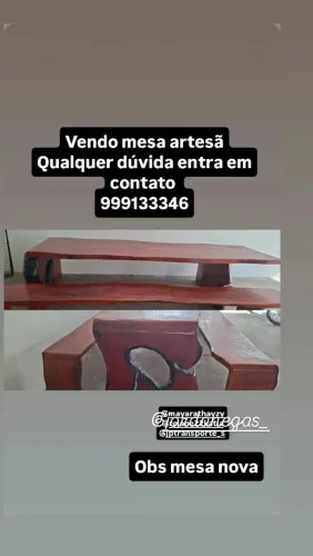 Vendo uma mesa artesã nova