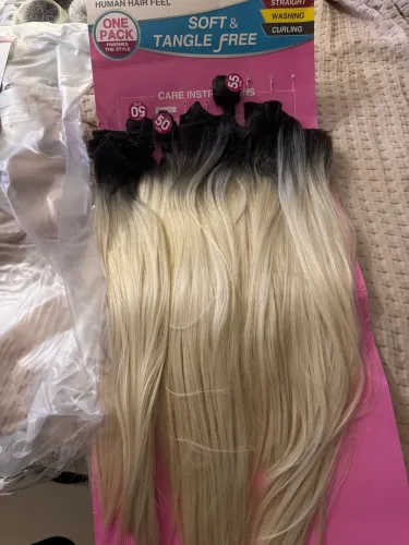 Mega hair loiro fibra igual humano 300g 50 a 60 cm