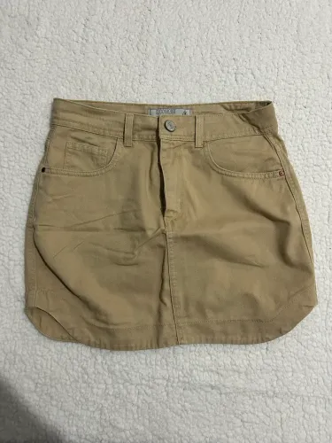 saia jeans bege tam 38