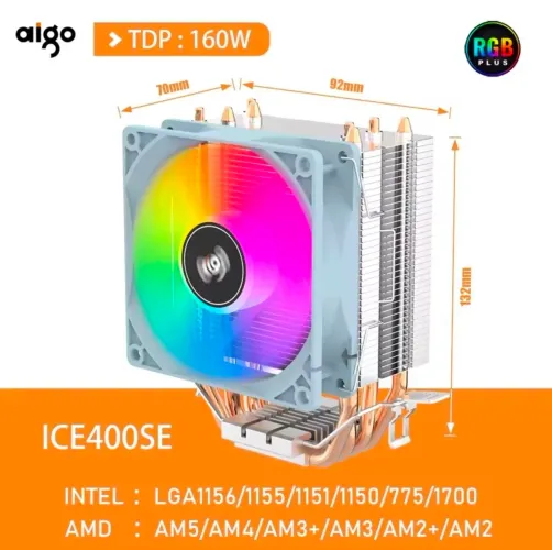 Air Cooler Aigo ICE400Se RGB 4 Heat Pipes