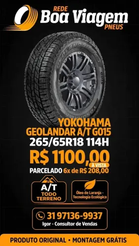 Pneu Yokohama 265/65R18 Geolandar A/T G015