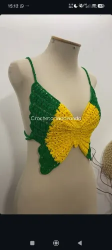 Cropped de crochê copa