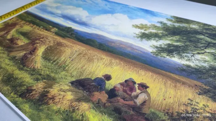 Tela canvas reprodução para emoldurar - pintor George Cole - obra Harvest Rest de 1865