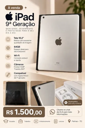 Ipad 9 geração, 64Gb
