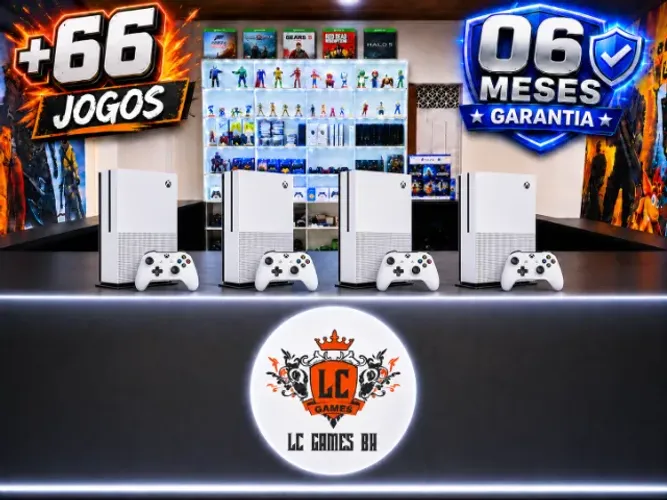 XBOX ONE S 5OOGB + 65 JOGOS + O6 MESES GARANTIA + BRINDES ( LOJA FISICA )
